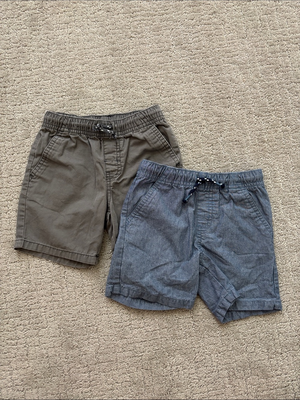 Cat & Jack Boys' Drawstring Shorts - Olive and Gray-Blue